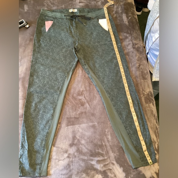 Jean pant by sandwich, zipper, tie waist,green - Picture 3 of 4